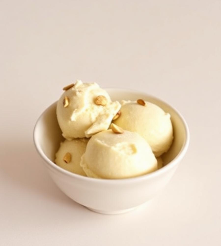 Scoops of gelato in a bowl